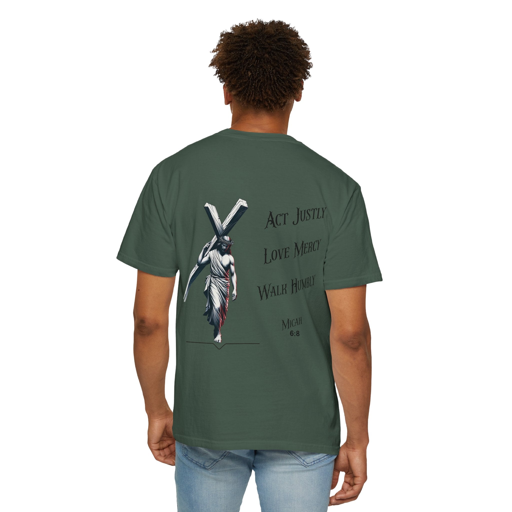 Men's Tee Scripture Verse Act Justly Love Mercy Walk Humbly