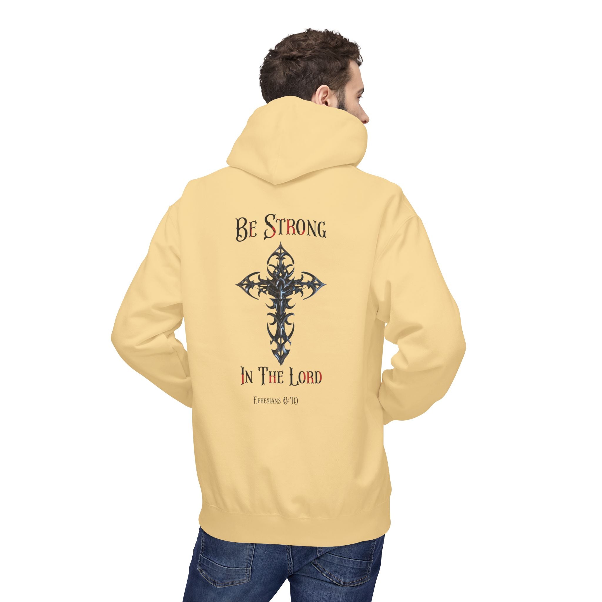 Christian Hoodie - Be Strong in the Lord Design