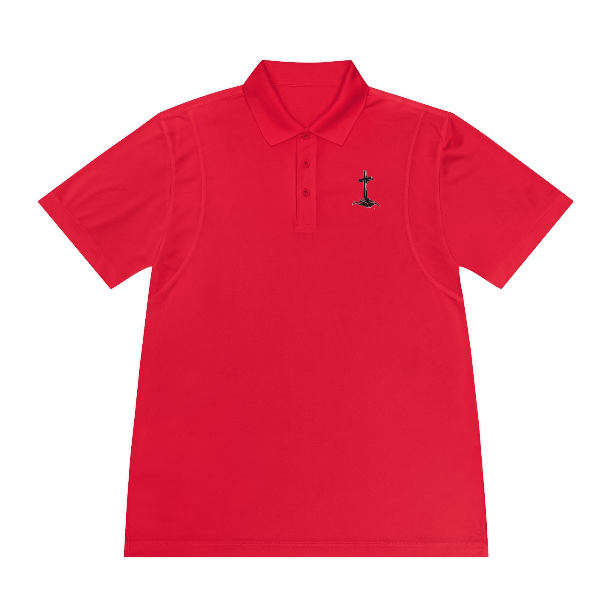 Men's Sport Polo Shirt with Minimalist Cross Design,