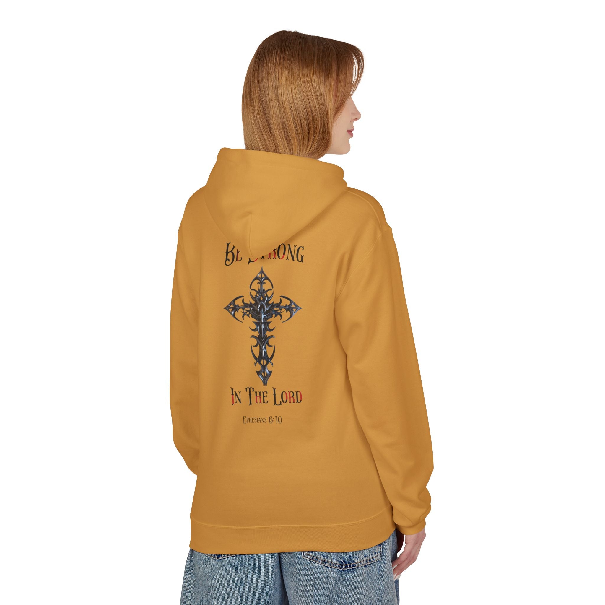 Christian Hoodie - Be Strong in the Lord Design