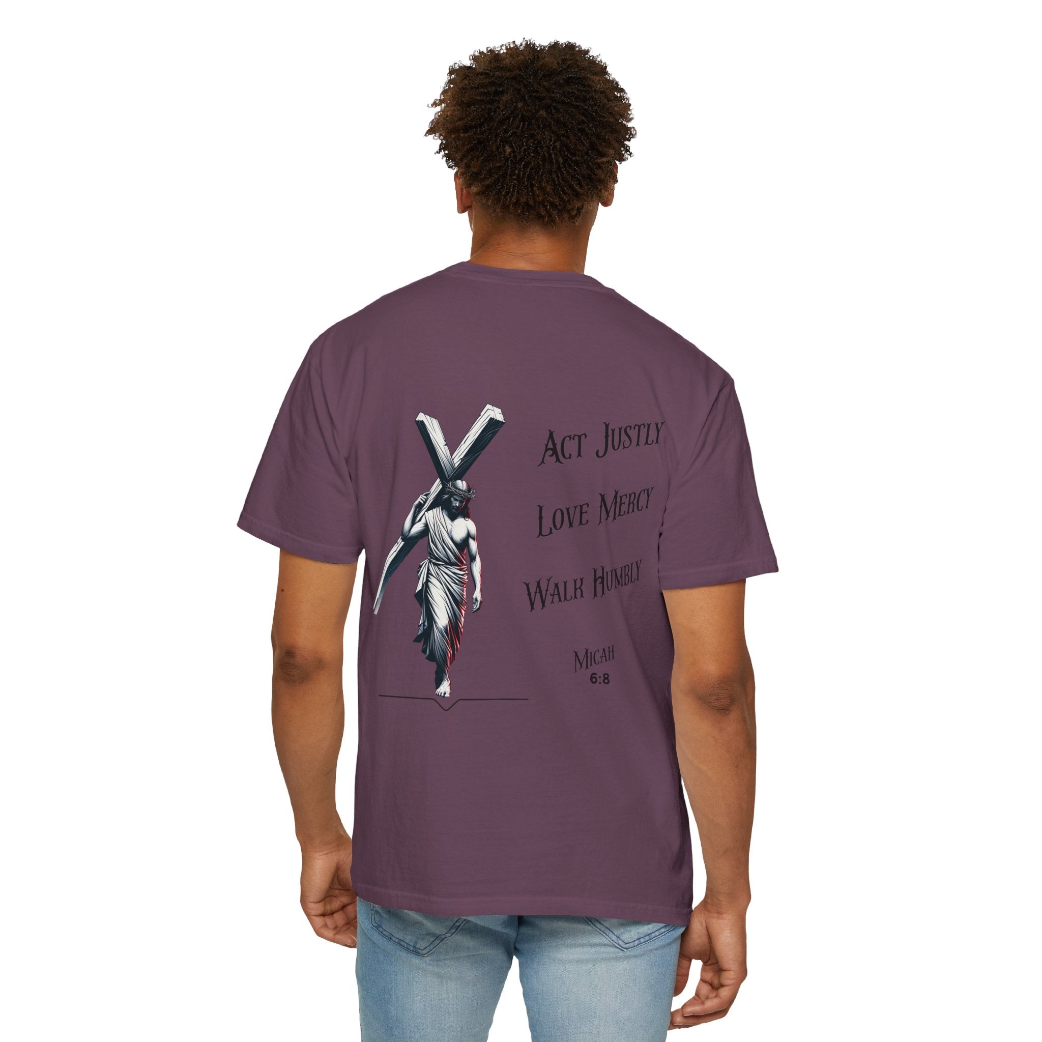 Men's Tee Scripture Verse Act Justly Love Mercy Walk Humbly