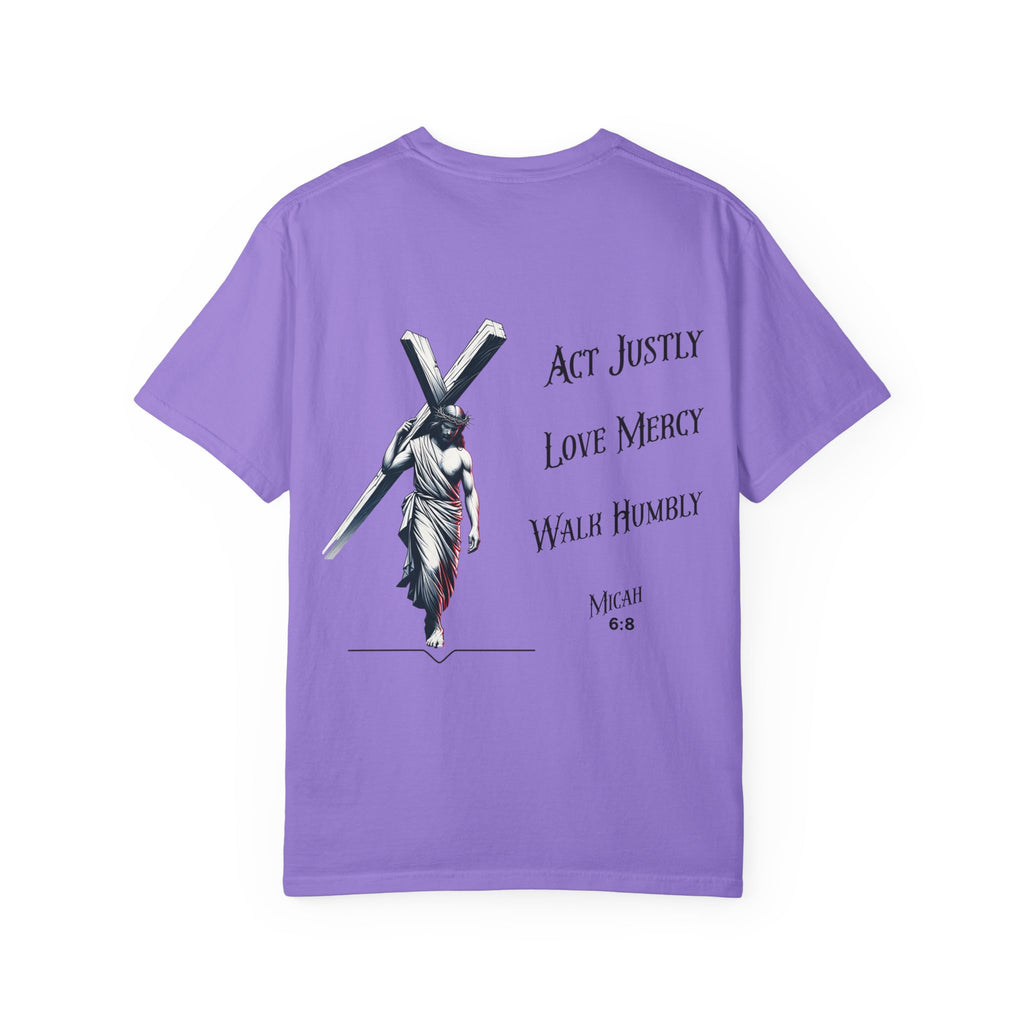 Men's Tee Scripture Verse Act Justly Love Mercy Walk Humbly