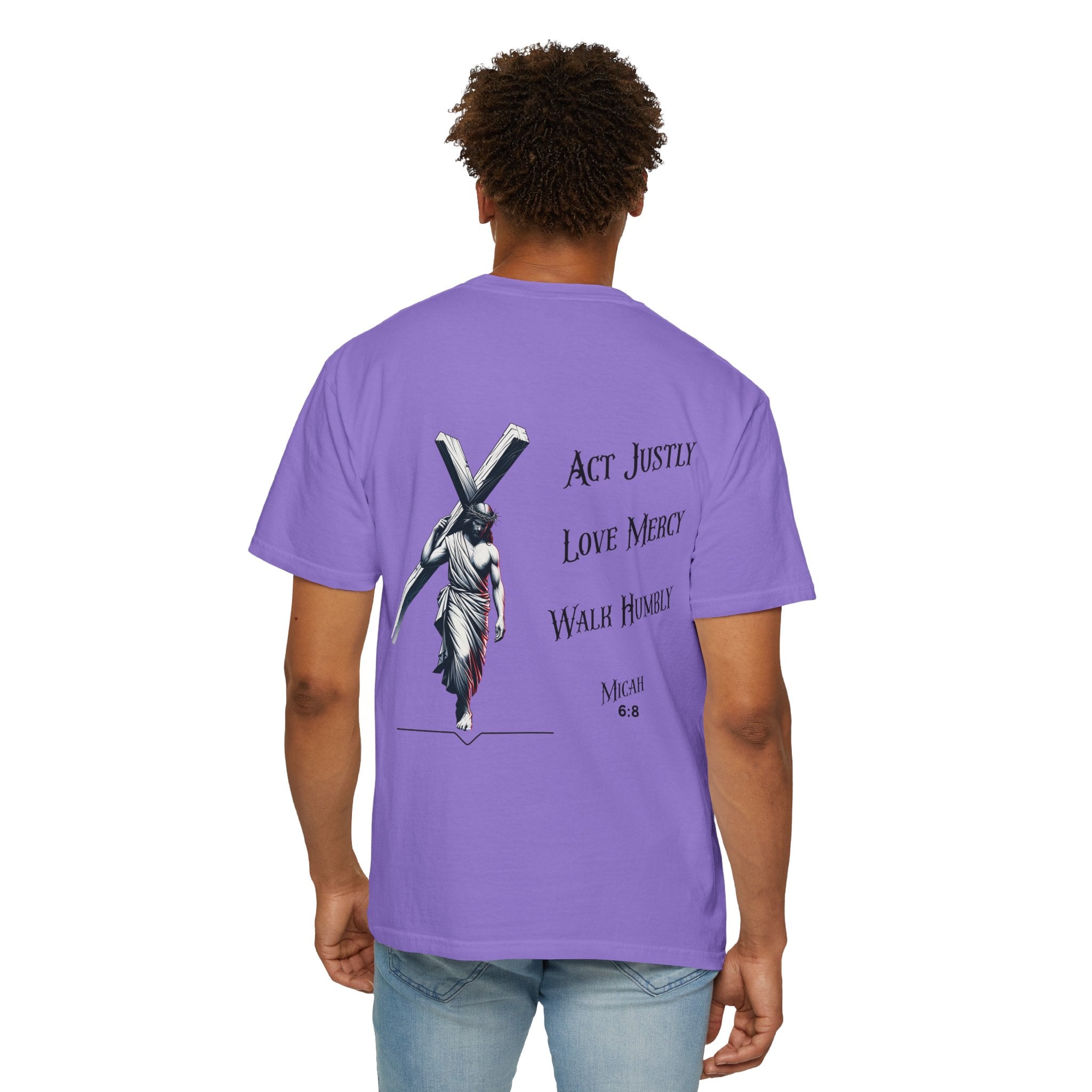 Men's Tee Scripture Verse Act Justly Love Mercy Walk Humbly