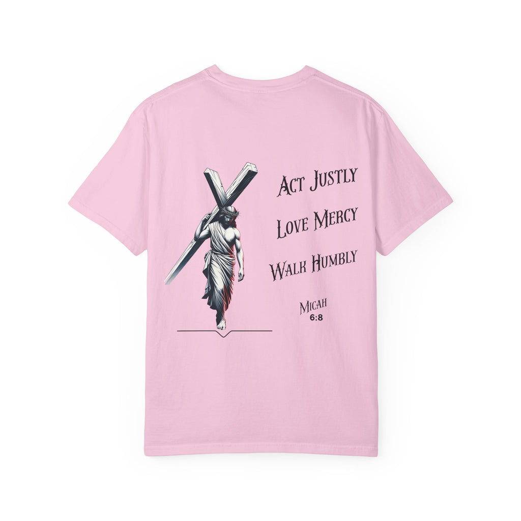 Men's Tee Scripture Verse Act Justly Love Mercy Walk Humbly