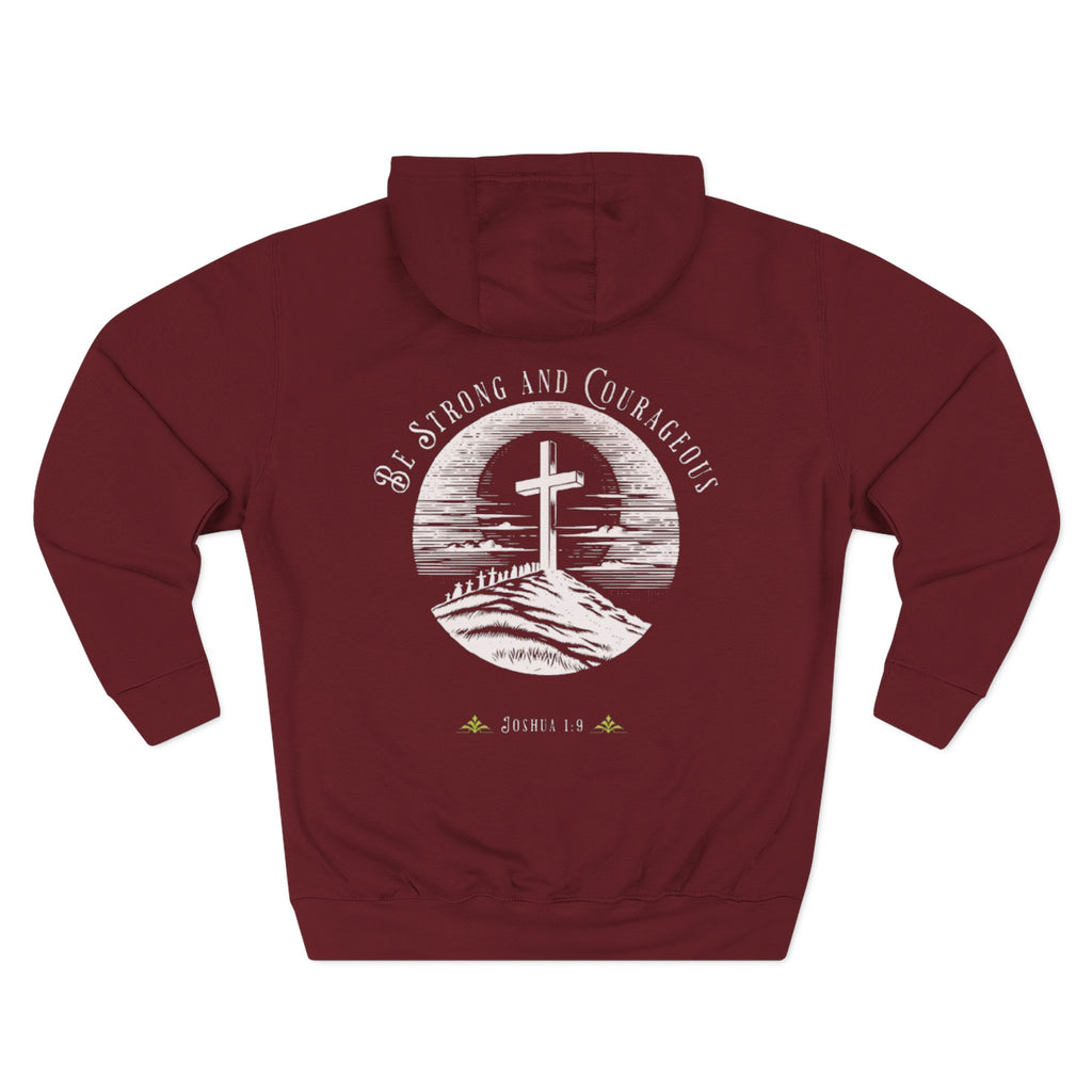 Men's Hoodie Be Strong and Courageous Three-Panel Fleece