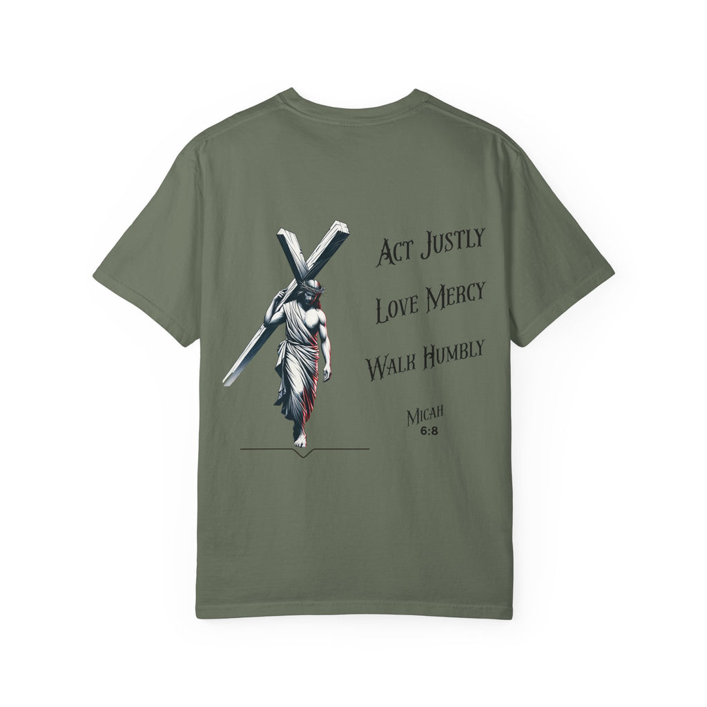 Men's Tee Scripture Verse Act Justly Love Mercy Walk Humbly