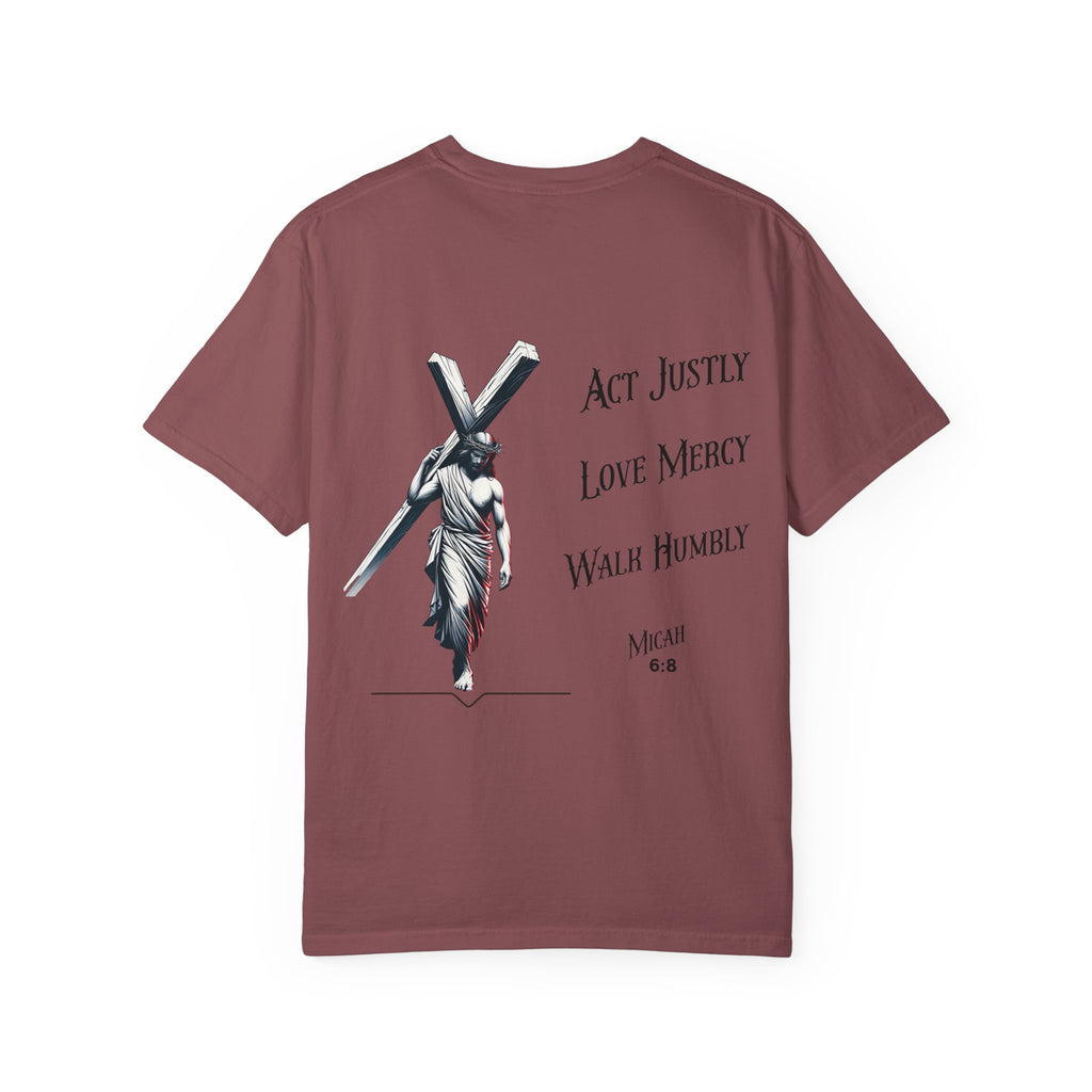 Men's Tee Scripture Verse Act Justly Love Mercy Walk Humbly