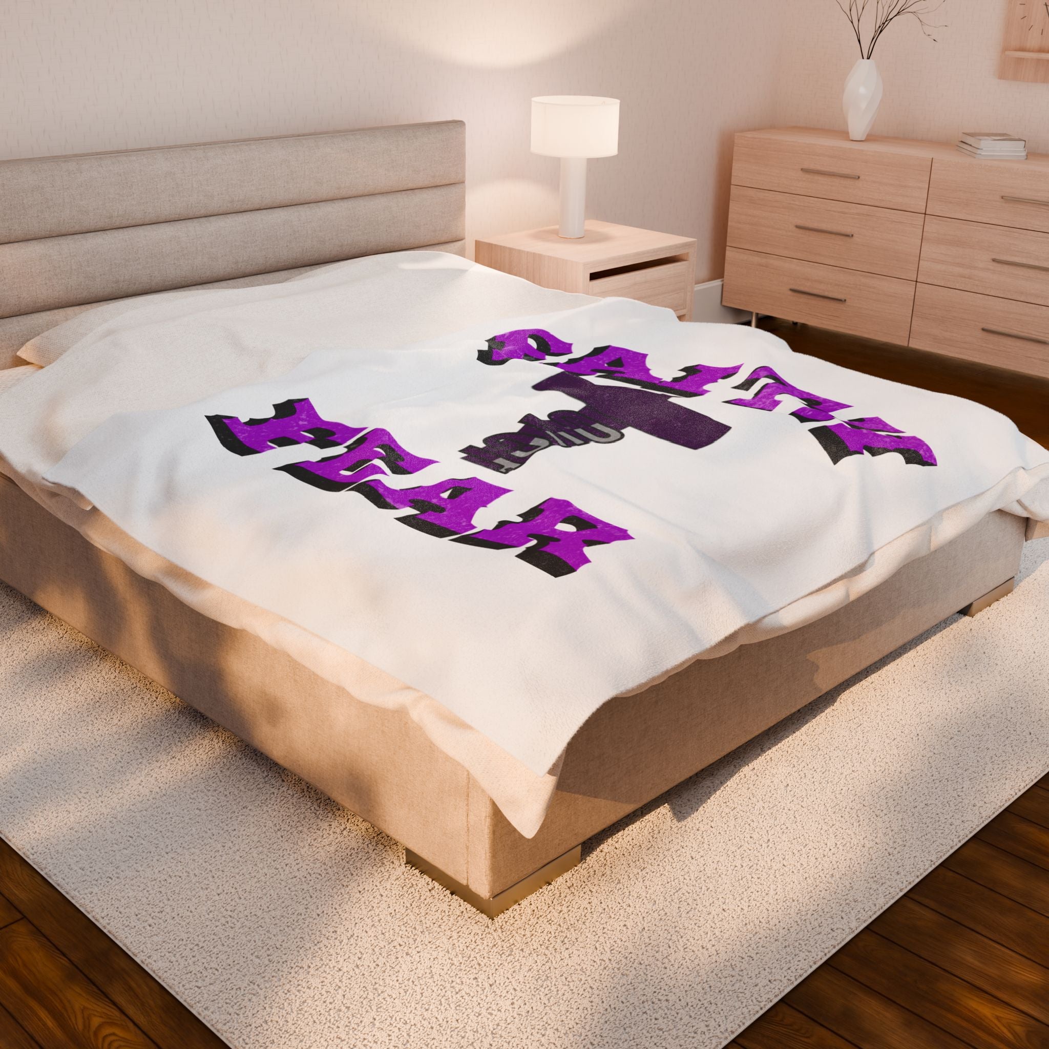 Faith Over Fear Velveteen Plush Blanket