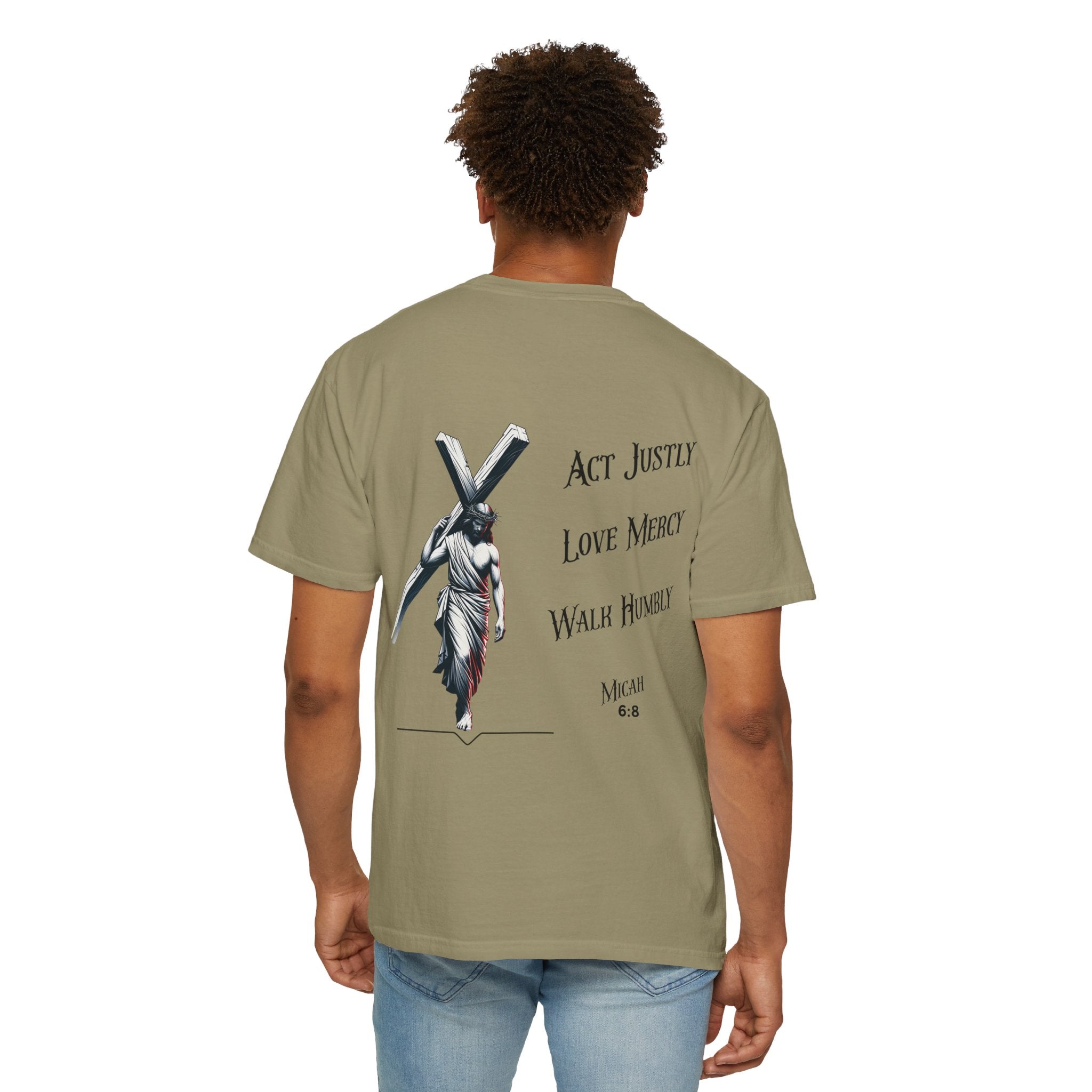 Men's Tee Scripture Verse Act Justly Love Mercy Walk Humbly