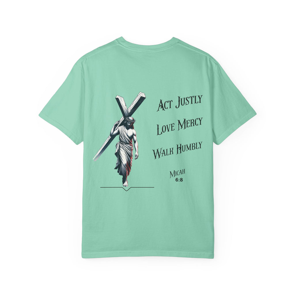 Men's Tee Scripture Verse Act Justly Love Mercy Walk Humbly