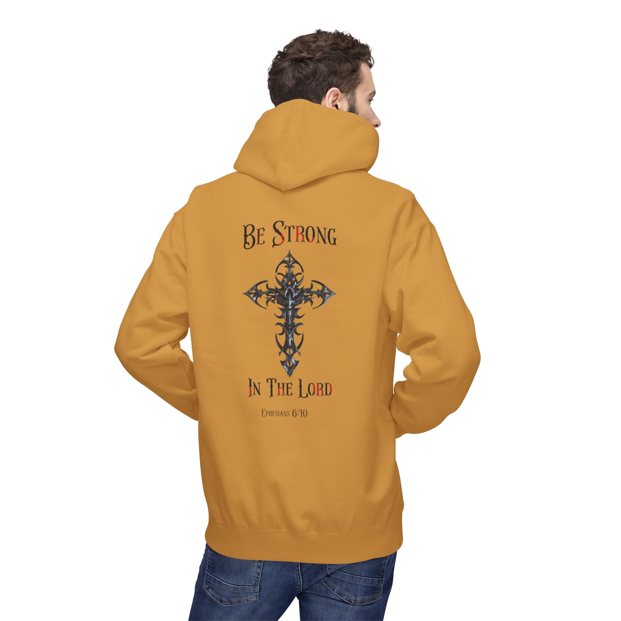 Christian Hoodie - Be Strong in the Lord Design