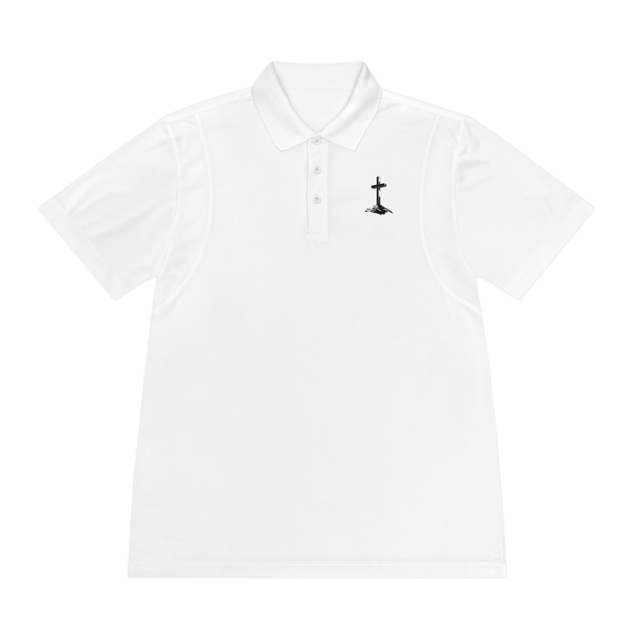 Men's Sport Polo Shirt with Minimalist Cross Design,