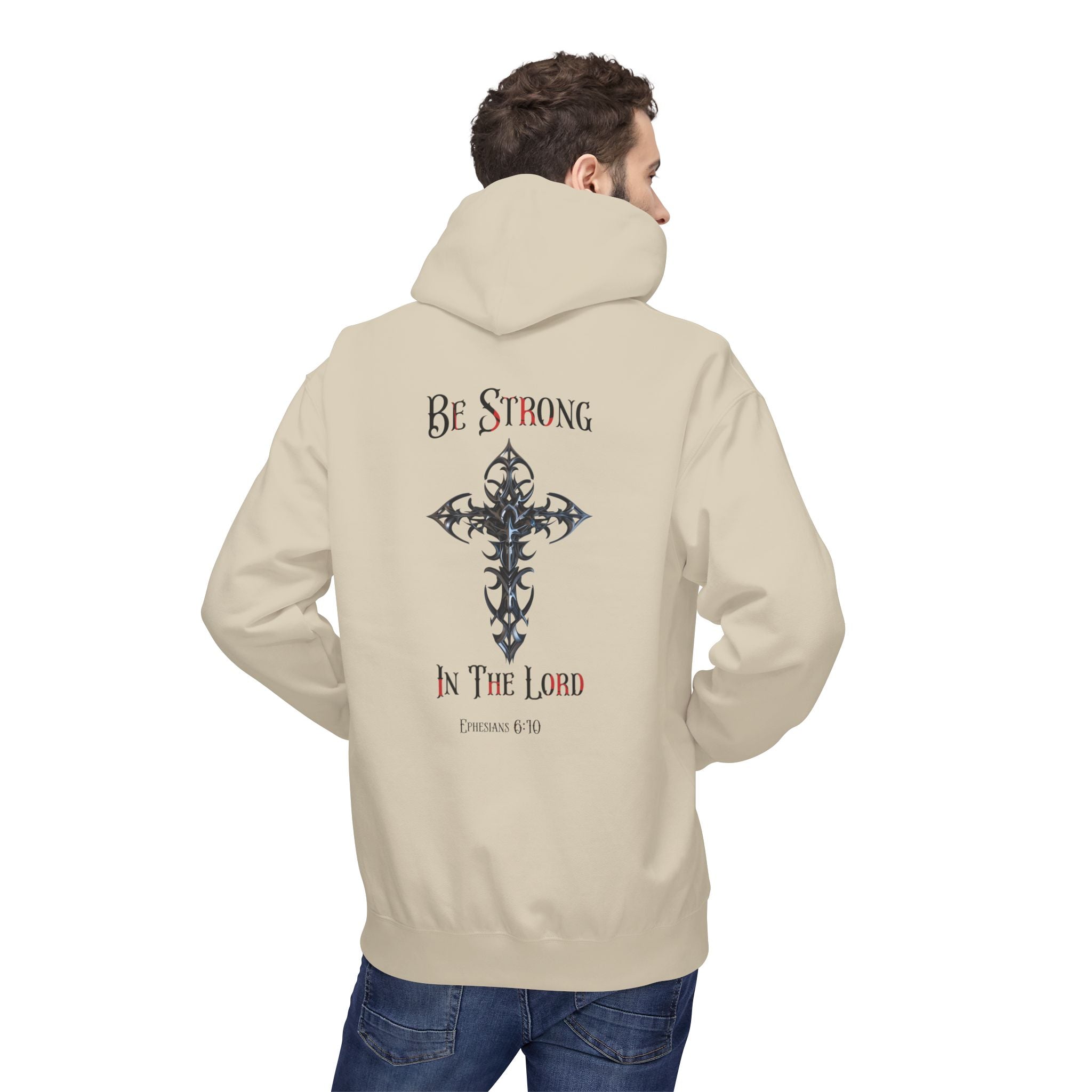 Christian Hoodie - Be Strong in the Lord Design