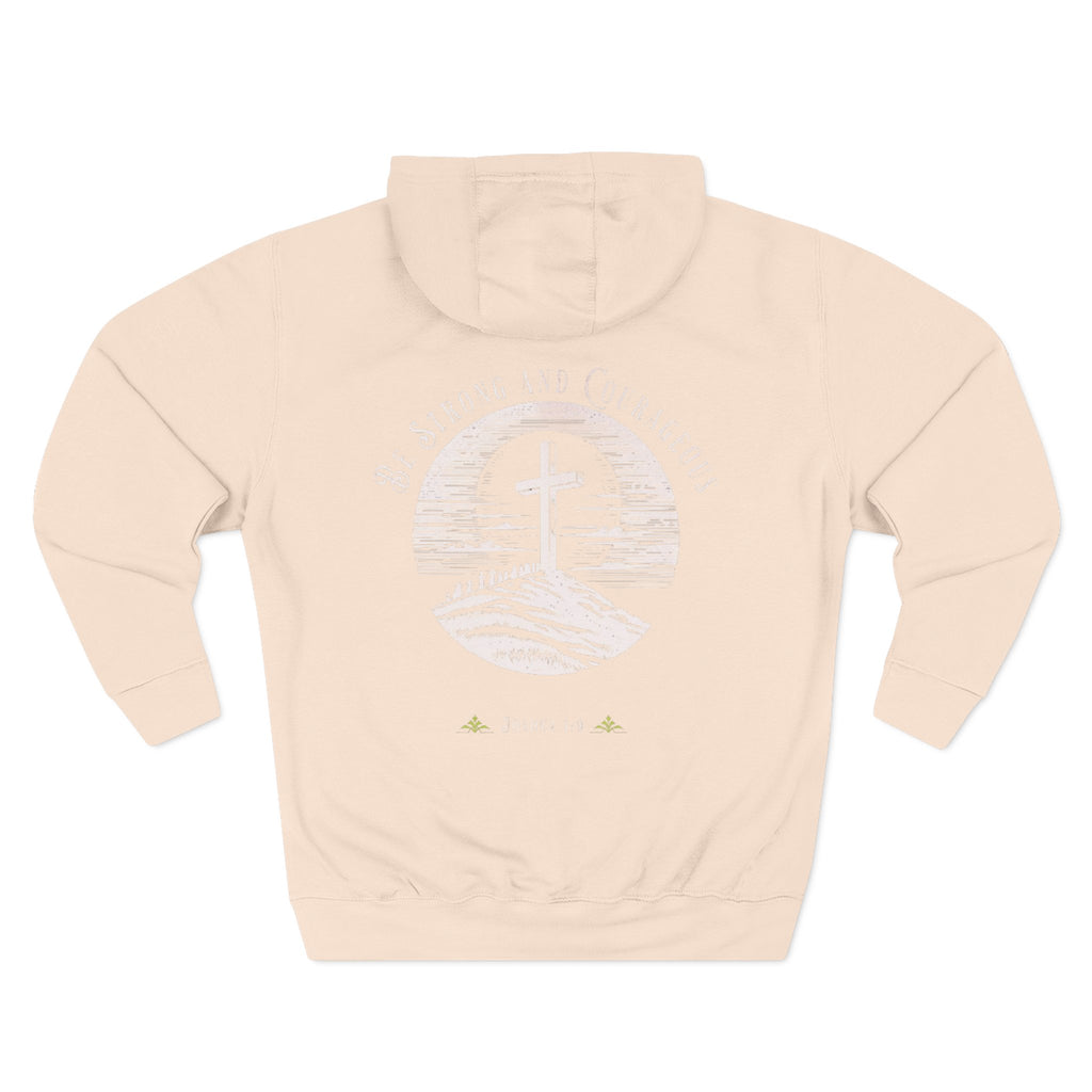 Men's Hoodie Be Strong and Courageous Three-Panel Fleece