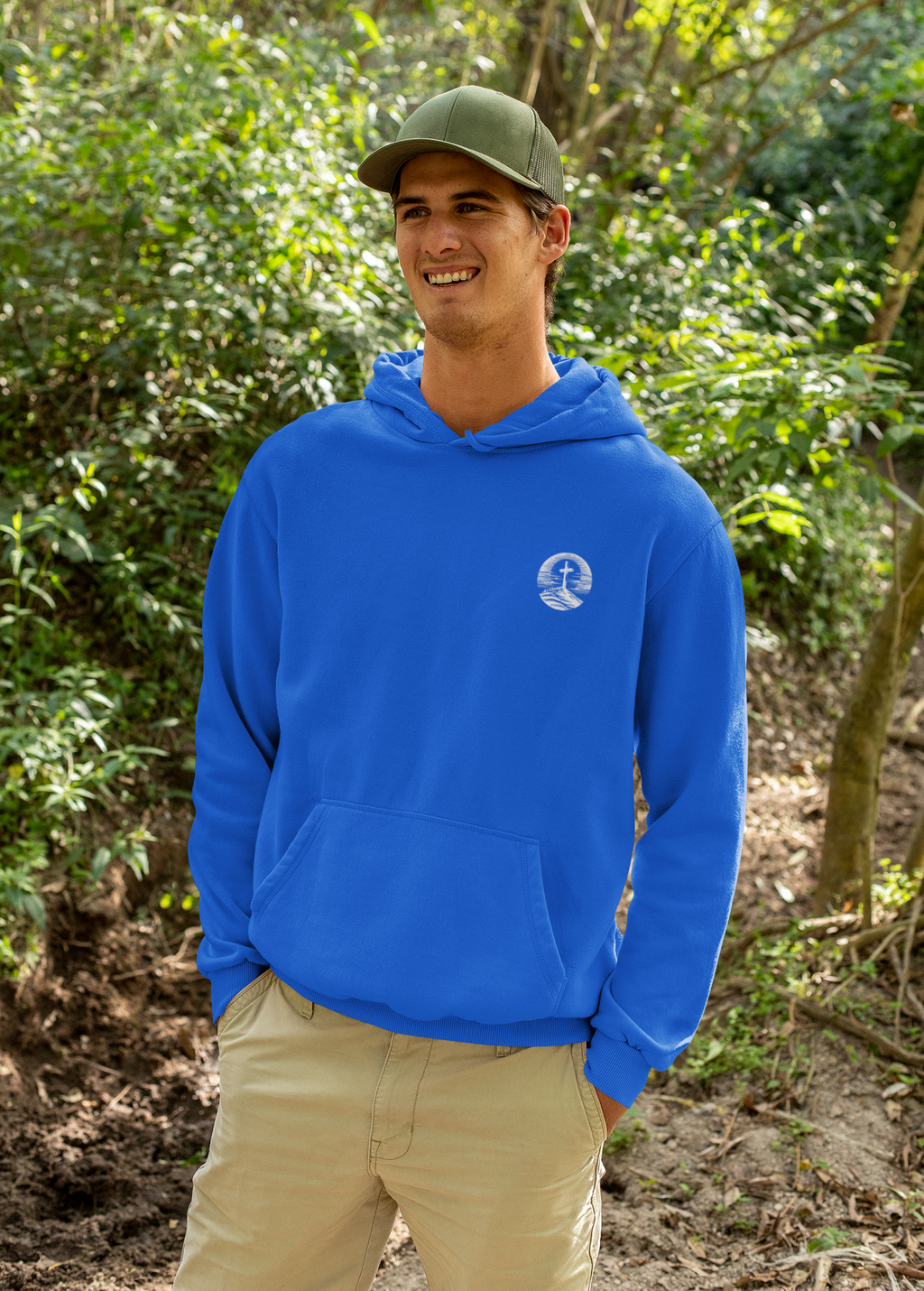 Men's Hoodie Be Strong and Courageous Three-Panel Fleece
