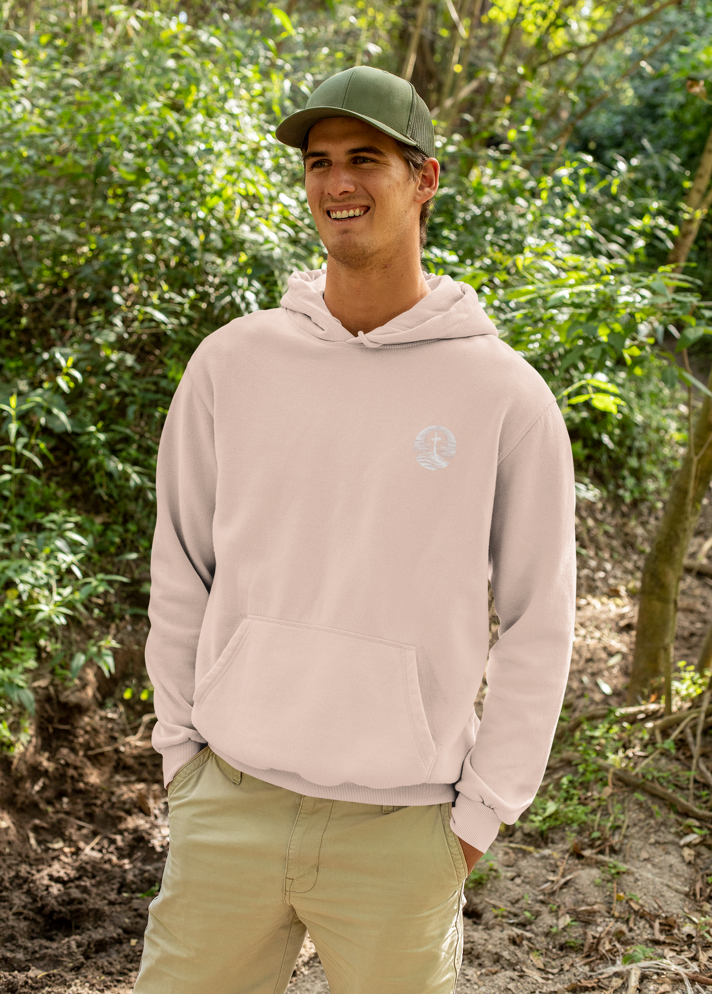 Men's Hoodie Be Strong and Courageous Three-Panel Fleece
