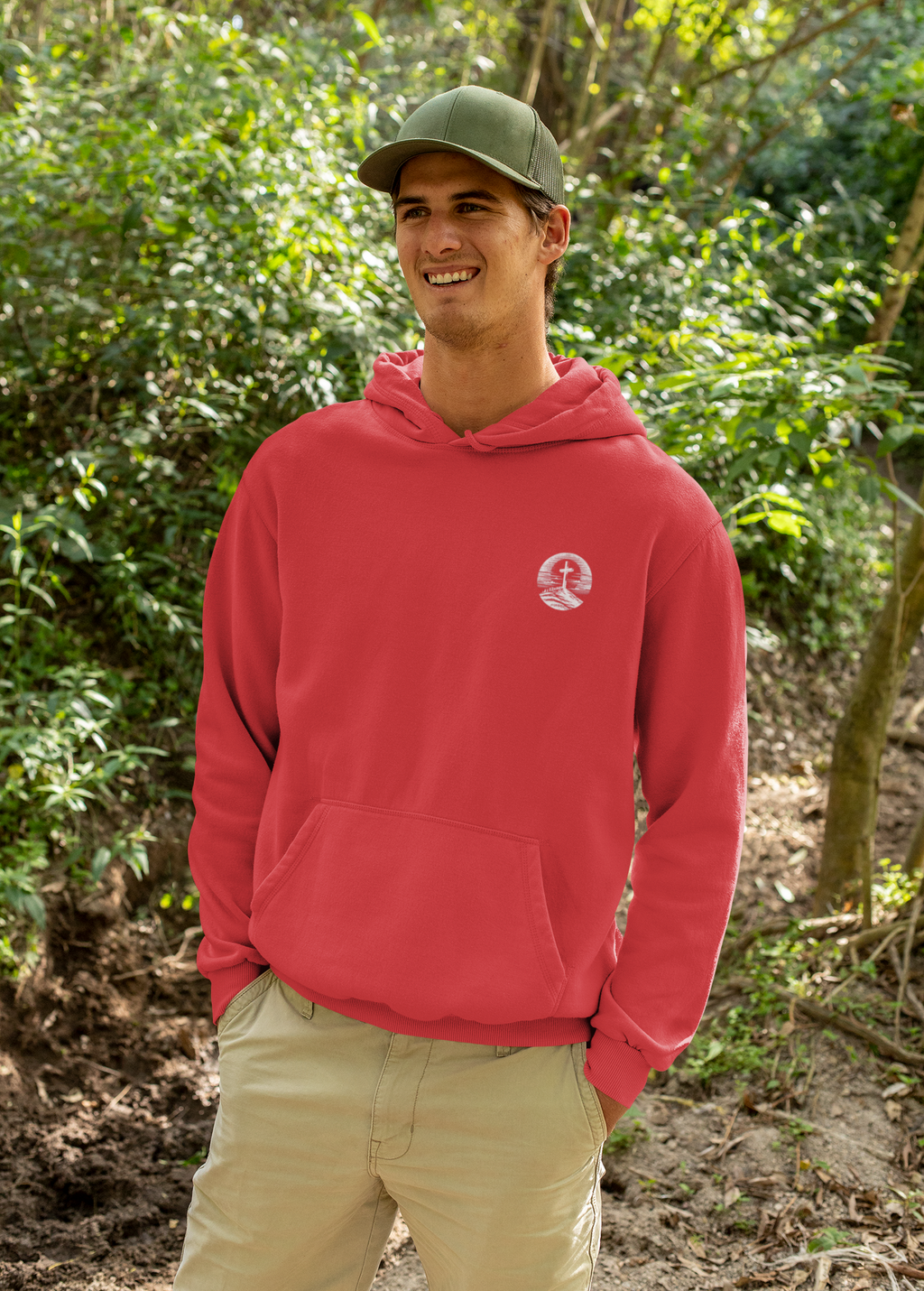Men's Hoodie Be Strong and Courageous Three-Panel Fleece