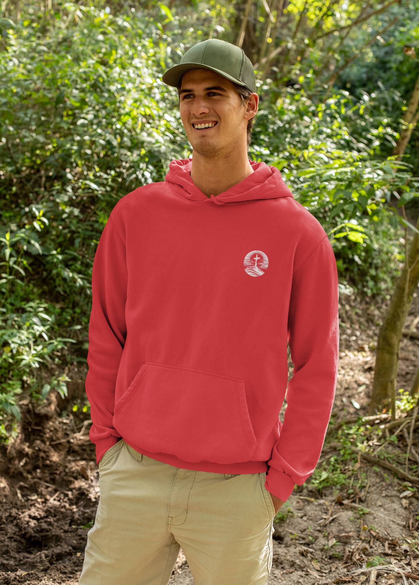 Men's Hoodie Be Strong and Courageous Three-Panel Fleece