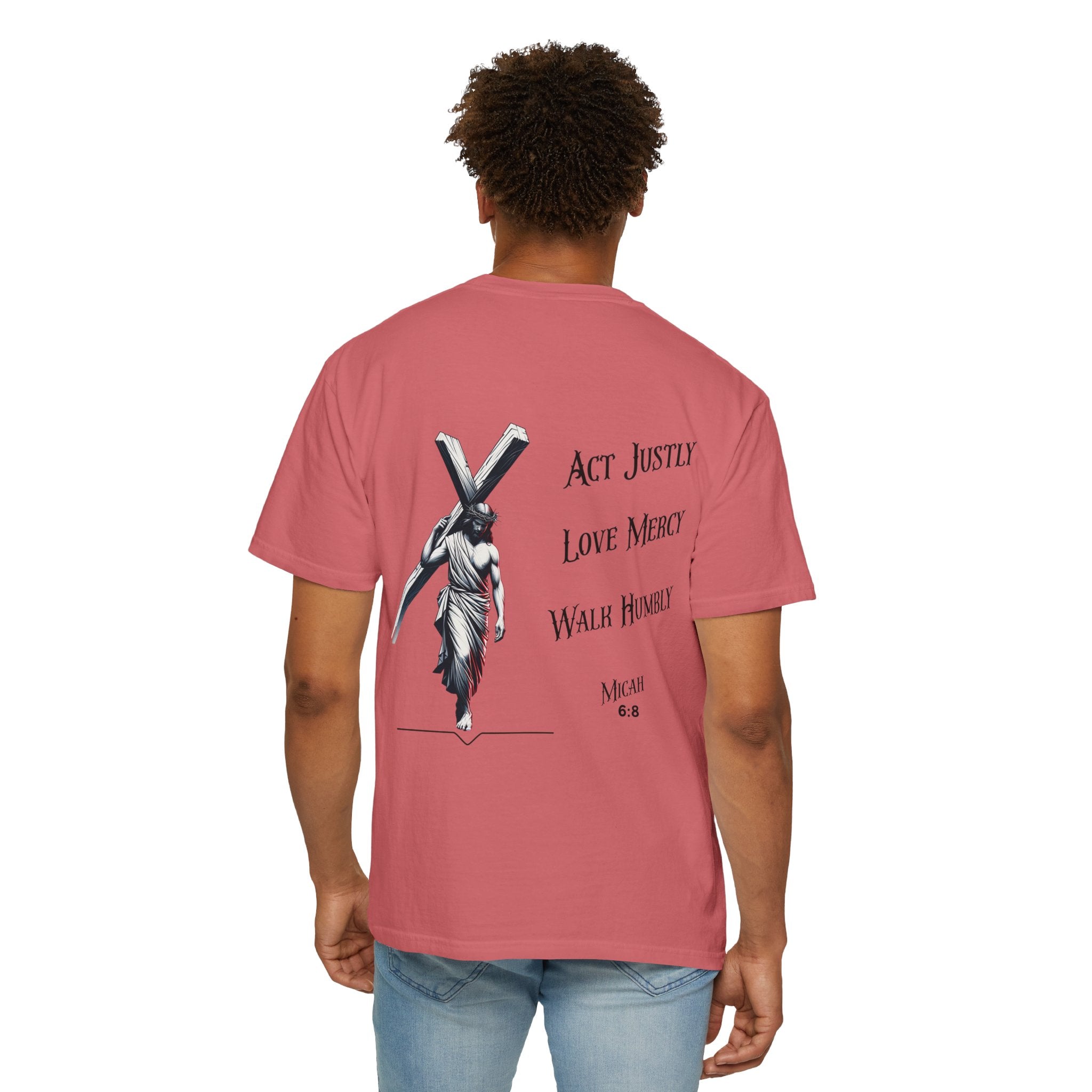 Men's Tee Scripture Verse Act Justly Love Mercy Walk Humbly