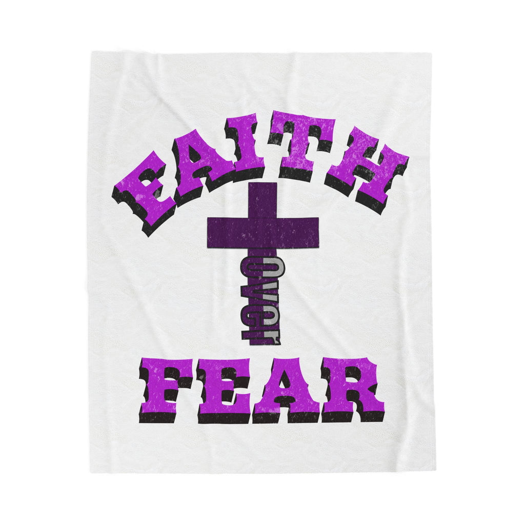 Faith Over Fear Velveteen Plush Blanket