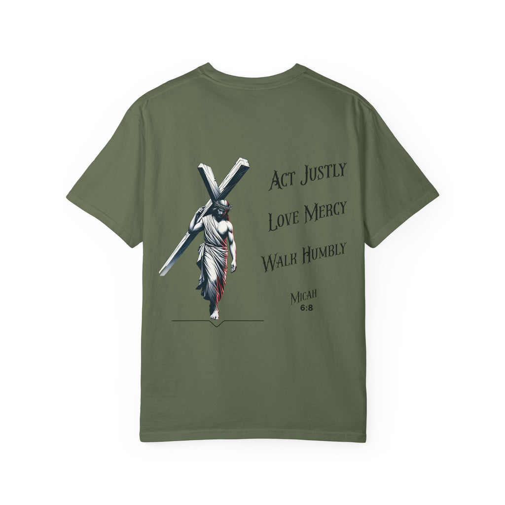 Men's Tee Scripture Verse Act Justly Love Mercy Walk Humbly