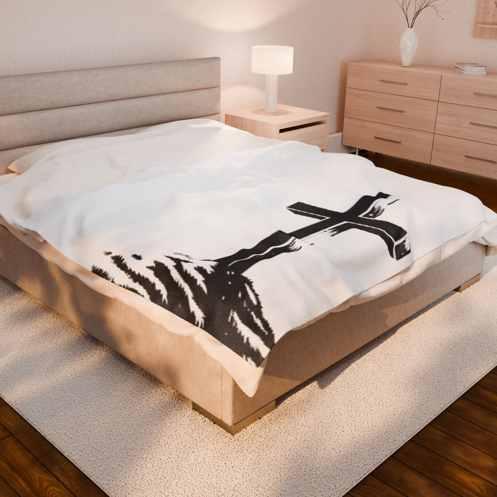 Cross Velveteen Plush Blanket