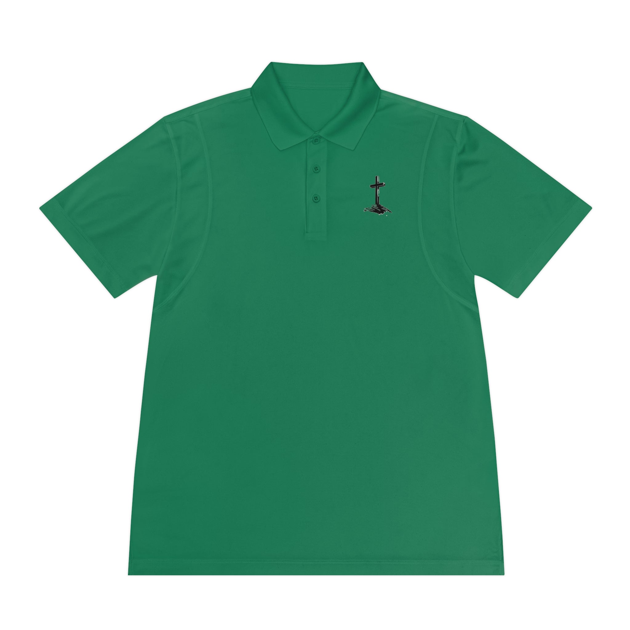 Men's Sport Polo Shirt with Minimalist Cross Design,
