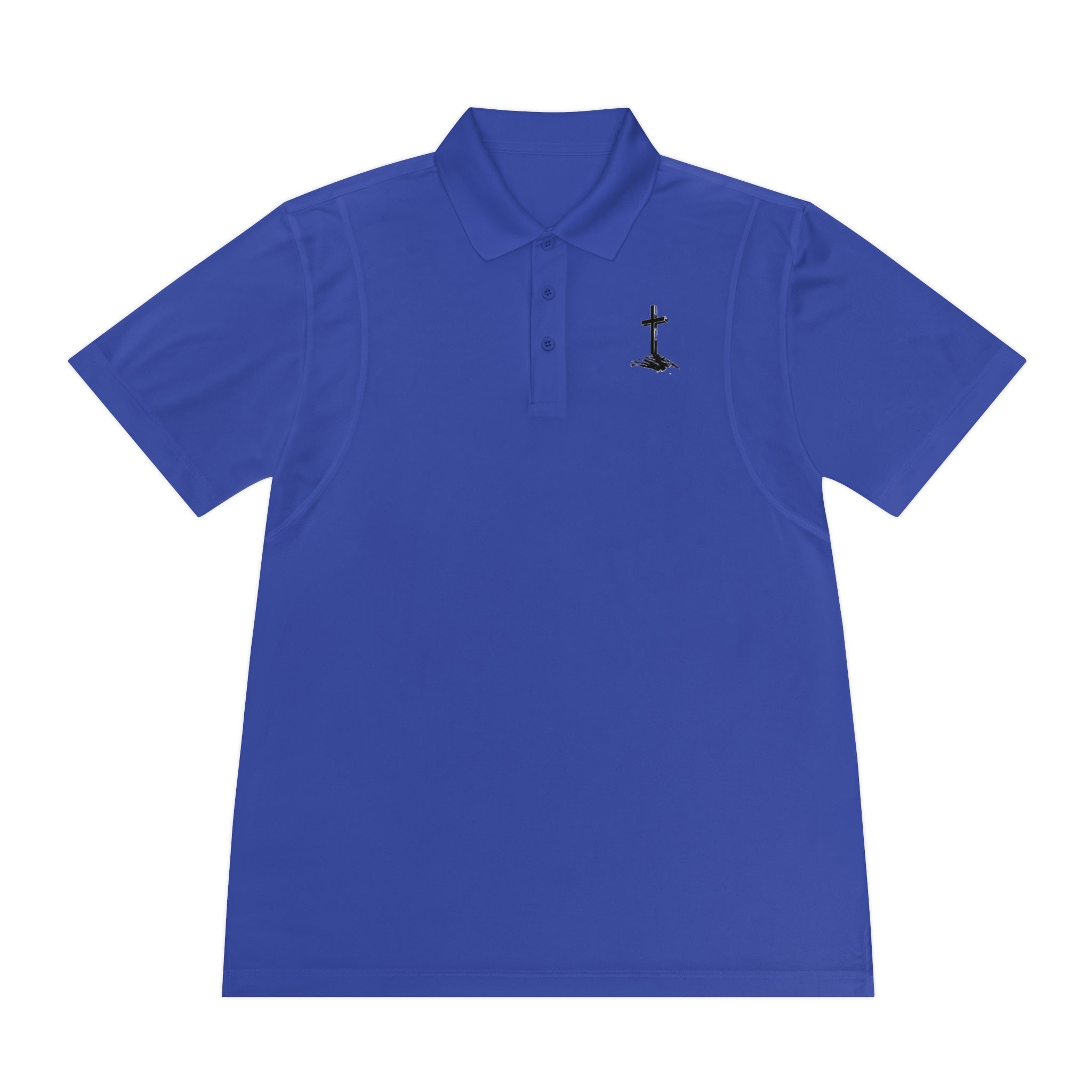 Men's Sport Polo Shirt with Minimalist Cross Design,