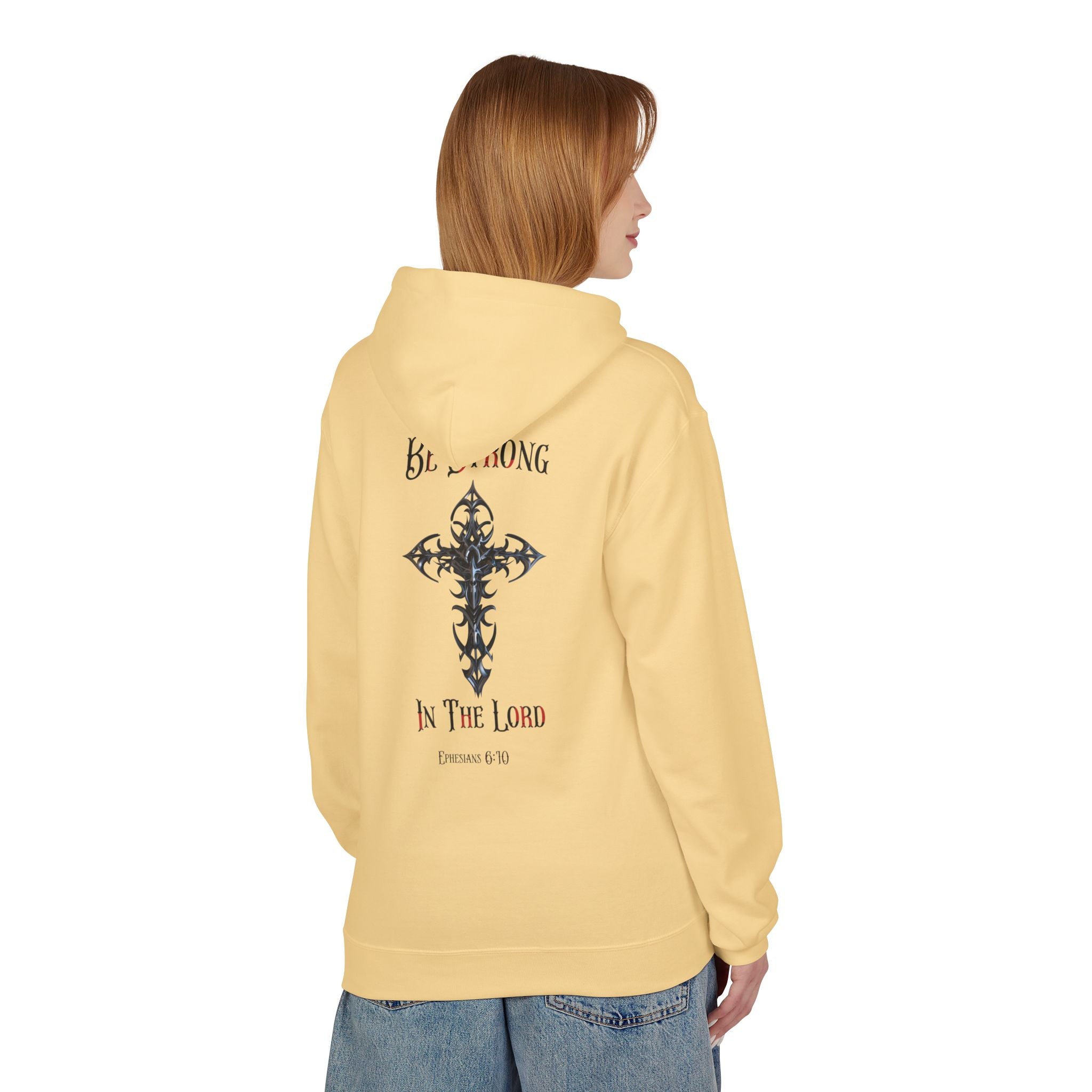 Christian Hoodie - Be Strong in the Lord Design
