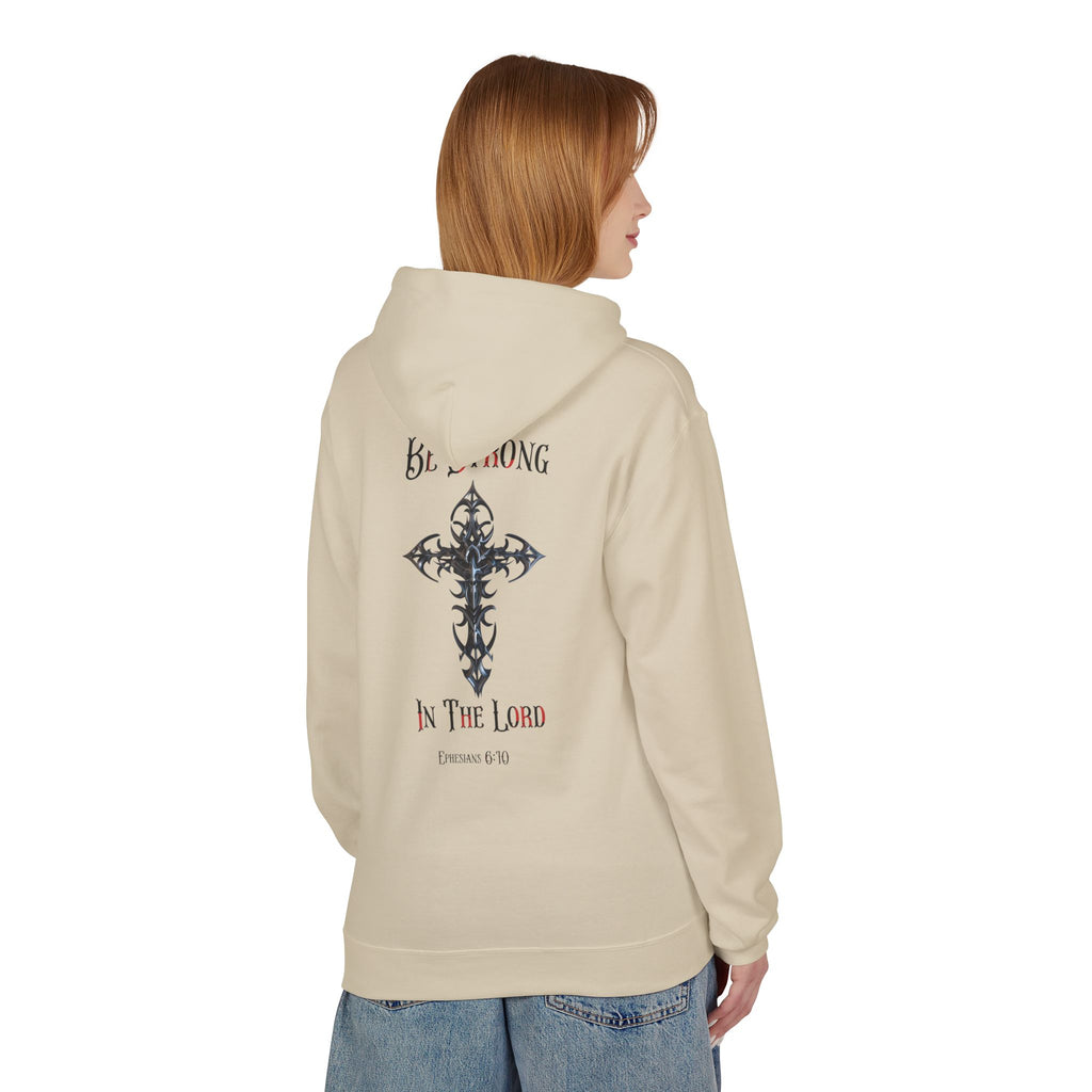 Christian Hoodie - Be Strong in the Lord Design