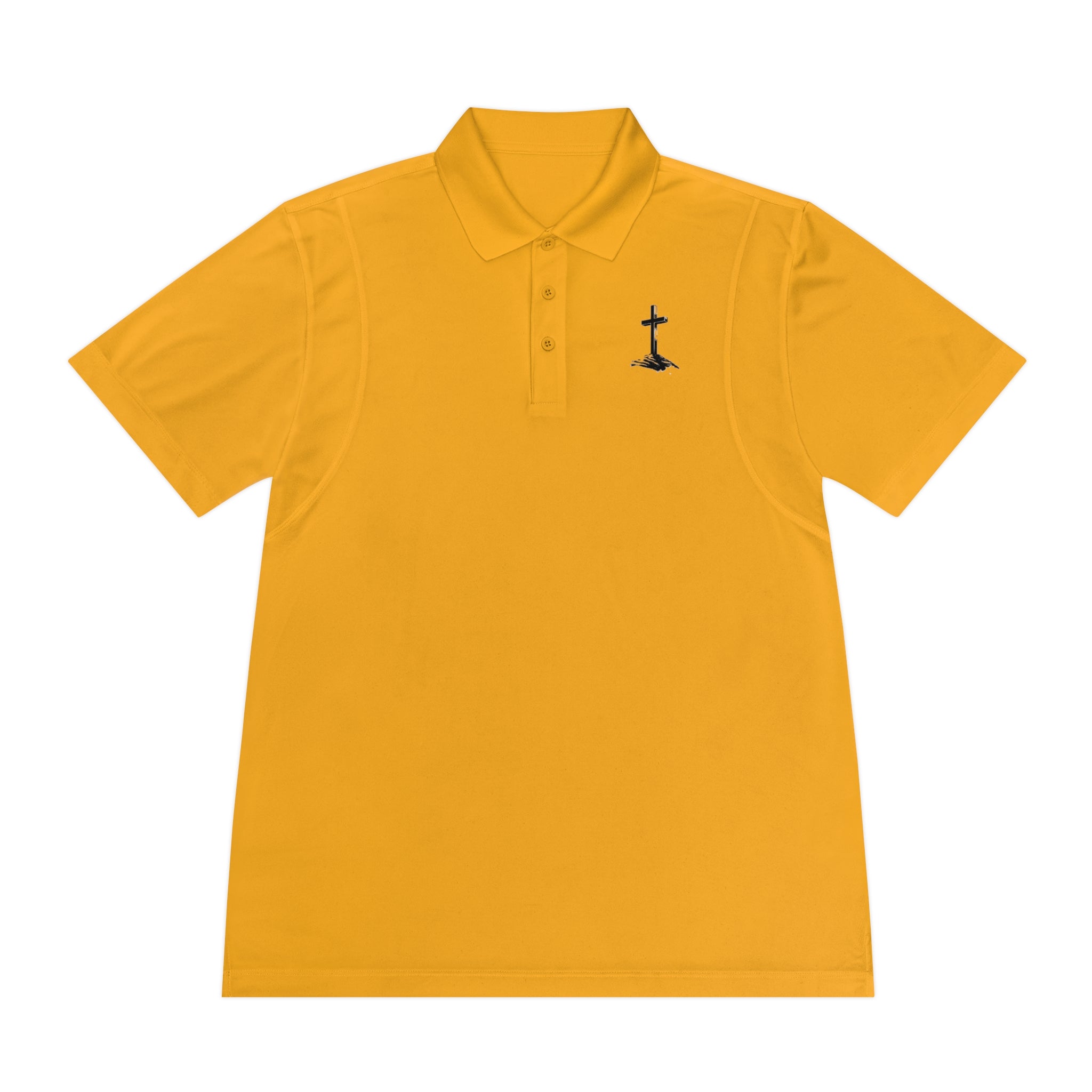 Men's Sport Polo Shirt with Minimalist Cross Design,