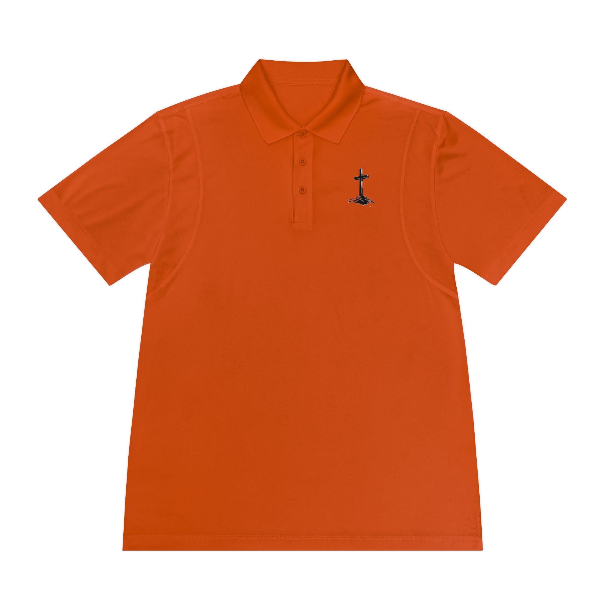 Men's Sport Polo Shirt with Minimalist Cross Design,