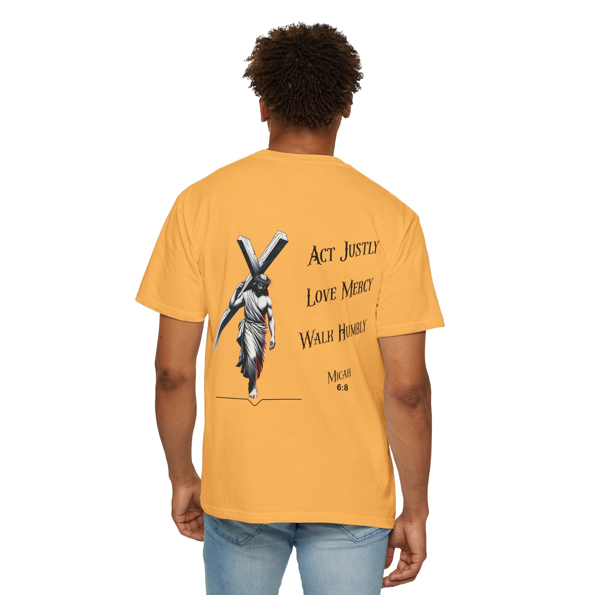 Men's Tee Scripture Verse Act Justly Love Mercy Walk Humbly