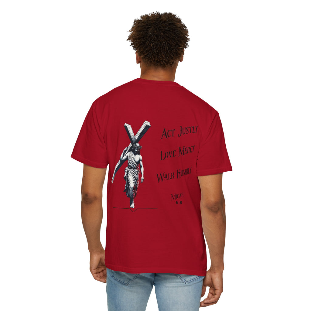 Men's Tee Scripture Verse Act Justly Love Mercy Walk Humbly