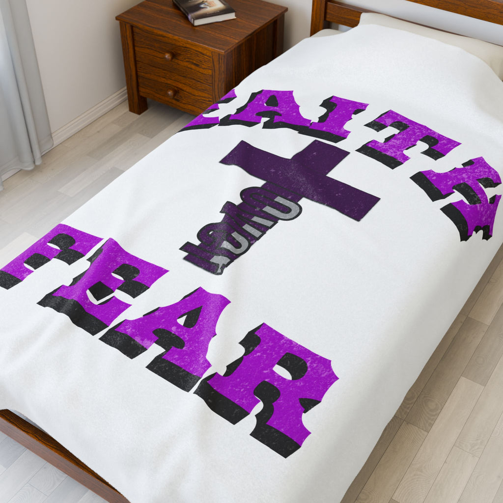 Faith Over Fear Velveteen Plush Blanket