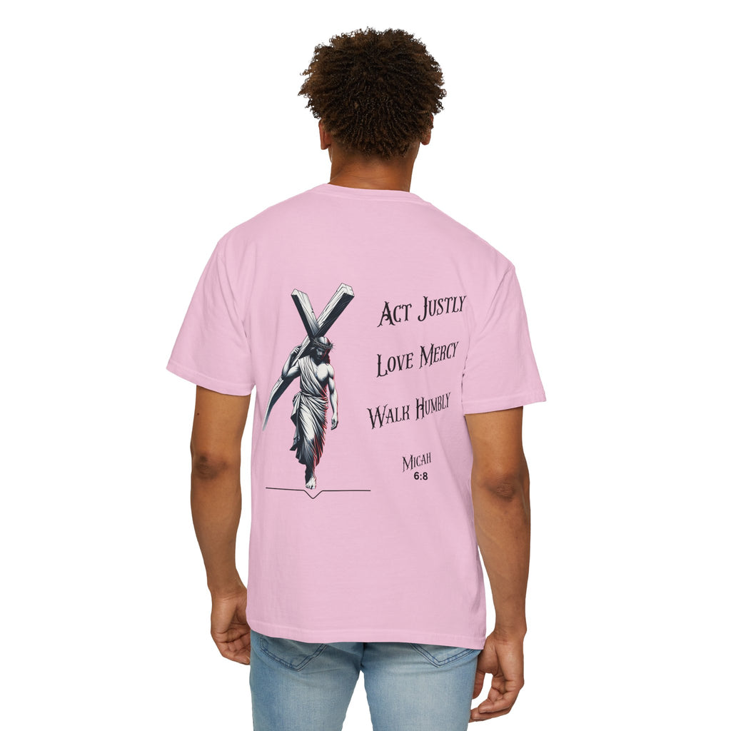 Men's Tee Scripture Verse Act Justly Love Mercy Walk Humbly