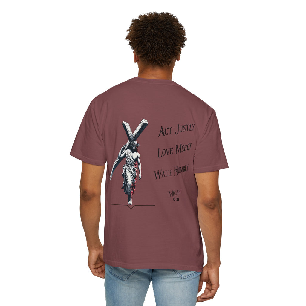 Men's Tee Scripture Verse Act Justly Love Mercy Walk Humbly