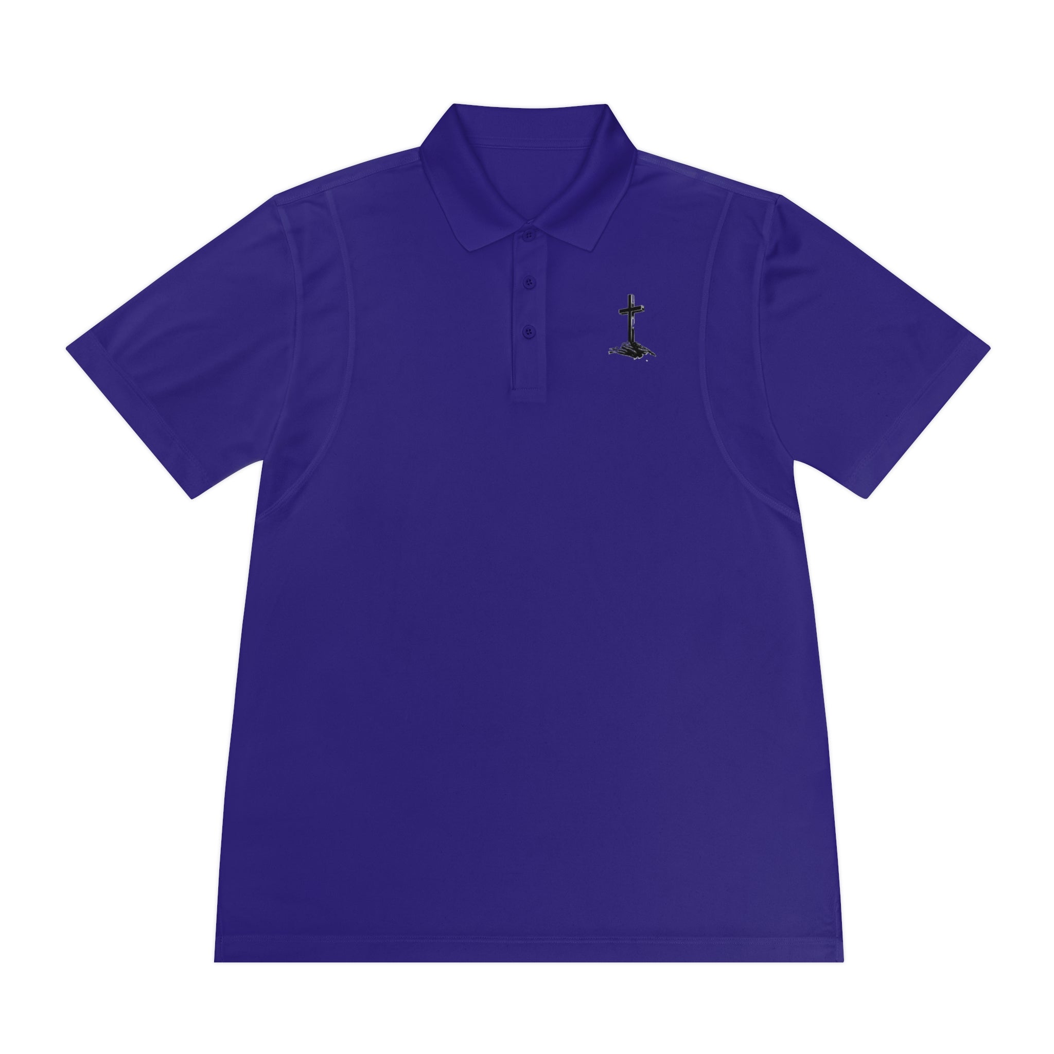 Men's Sport Polo Shirt with Minimalist Cross Design,