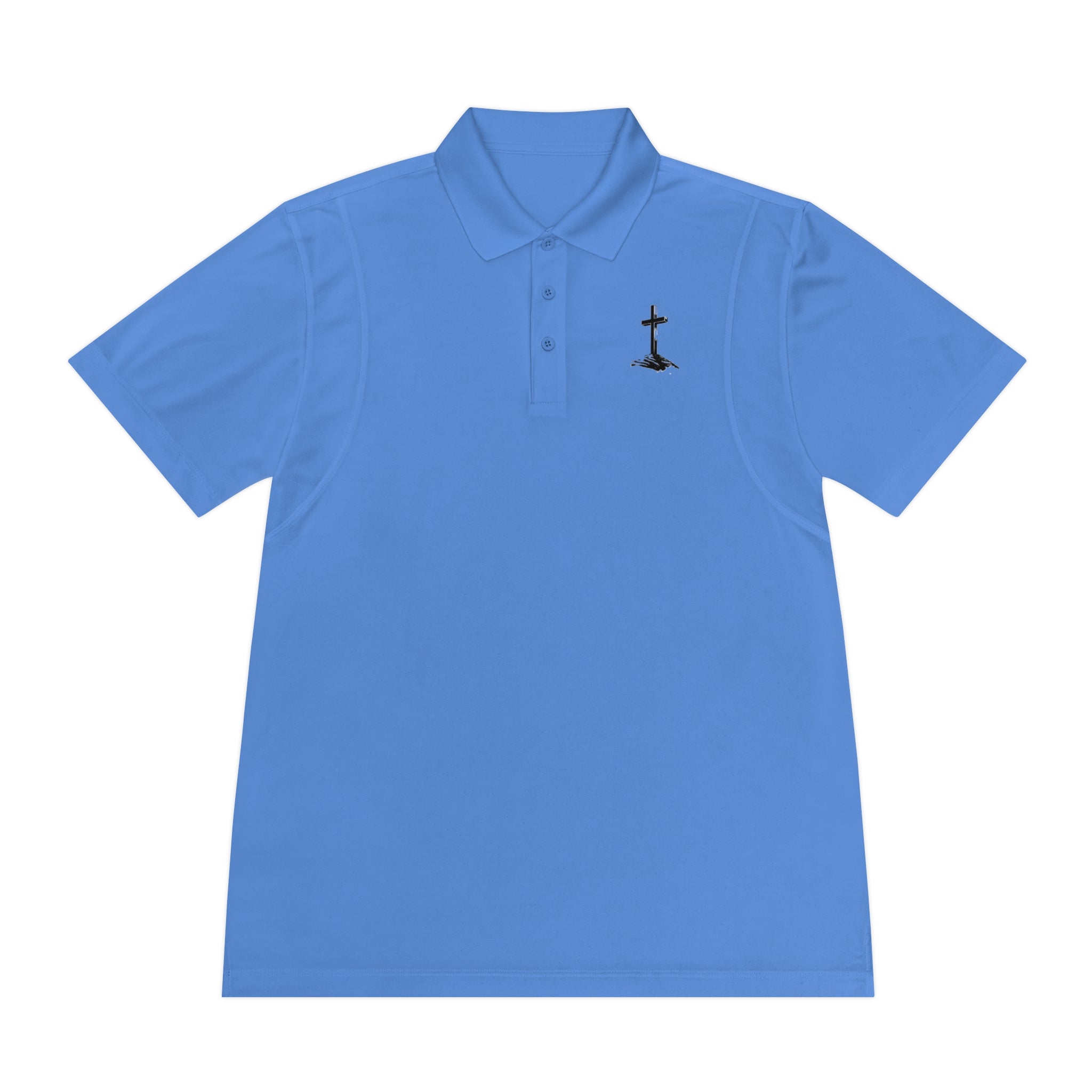 Men's Sport Polo Shirt with Minimalist Cross Design,
